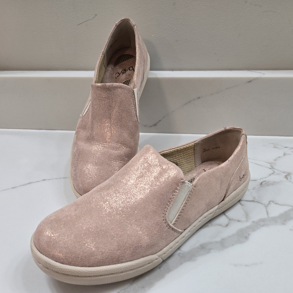 B.O.C Womens Slip On Shoes Rose Pink Metallic Shimmer Size 7